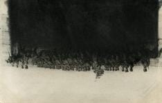 Photo renvérsée d'un groupe de militaire.